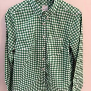 GAP Green and White Checkered Casual Shirt